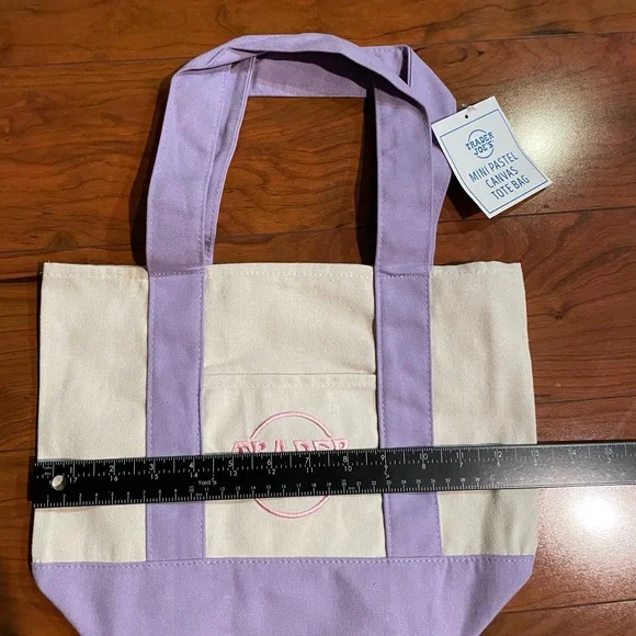 Spring 2026 Set of Trader Joe’s Mini Pastel Canvas Tote Bag Set Of 4 NWT - Picture 6 of 7